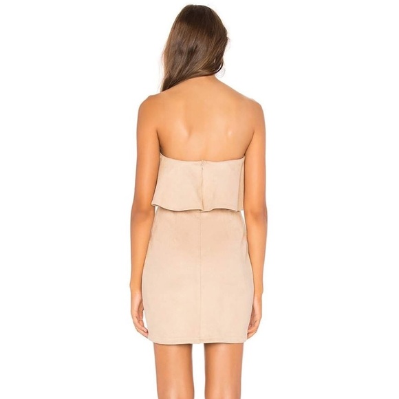 NWT REVOLVE SUPERDOWN Rebecca Strapless Shoulder Ruffle Cream Mini Dress Size XL - Picture 3 of 11
